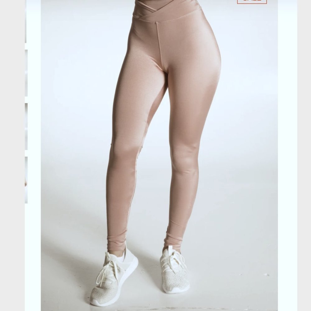 MINA Evita tan high waisted compression leggings